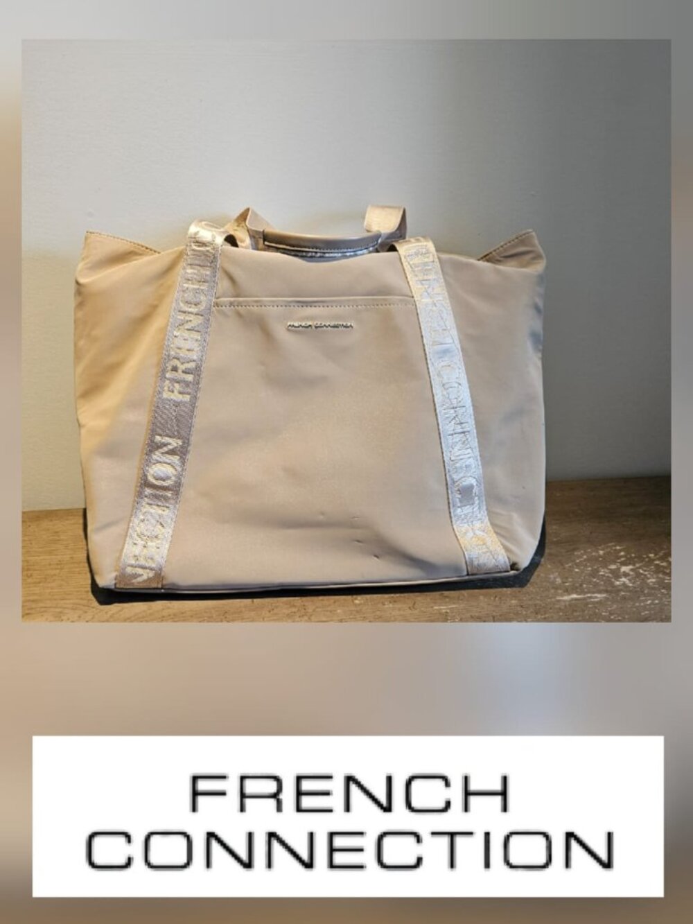 French Connection Nylon TOTE with drawstring closure TRAVEL TOTE